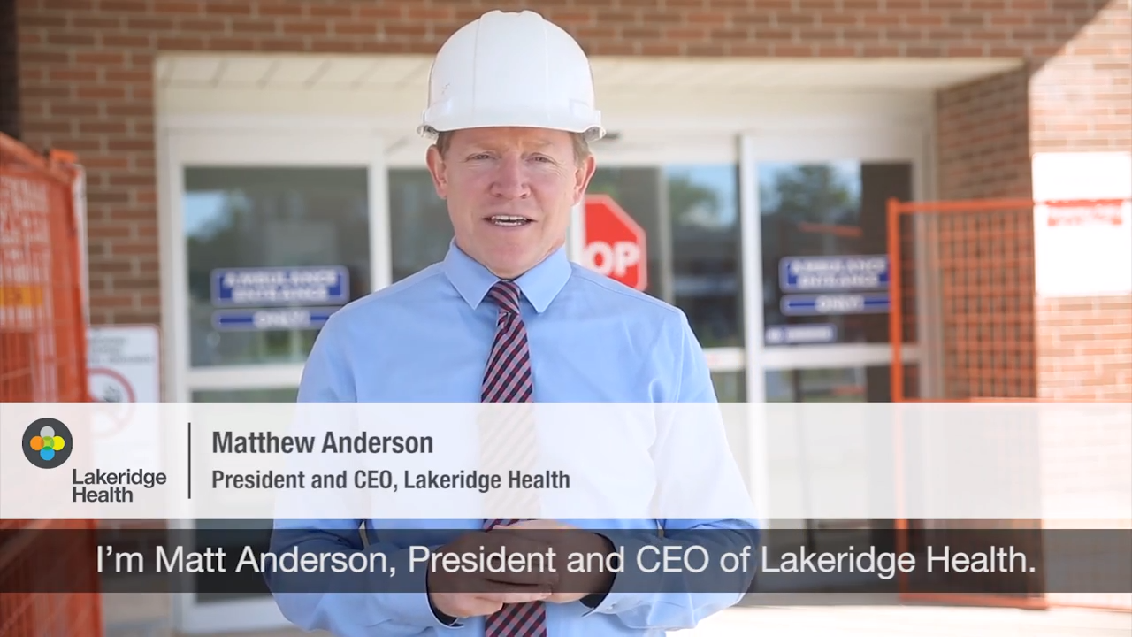 Matt Anderson re: Construction at Port Perry Hospital