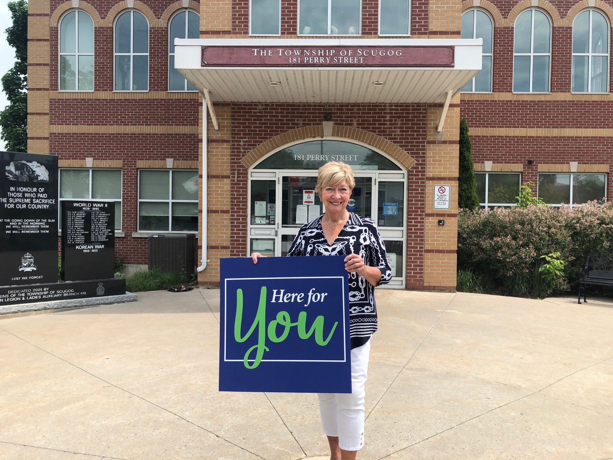 Mayor Drew outside of the Township office