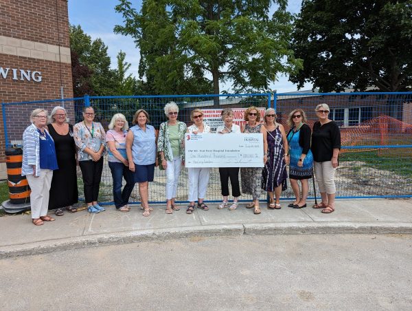 Cheque presentation from Lakeridge Health Perry Auxiliary